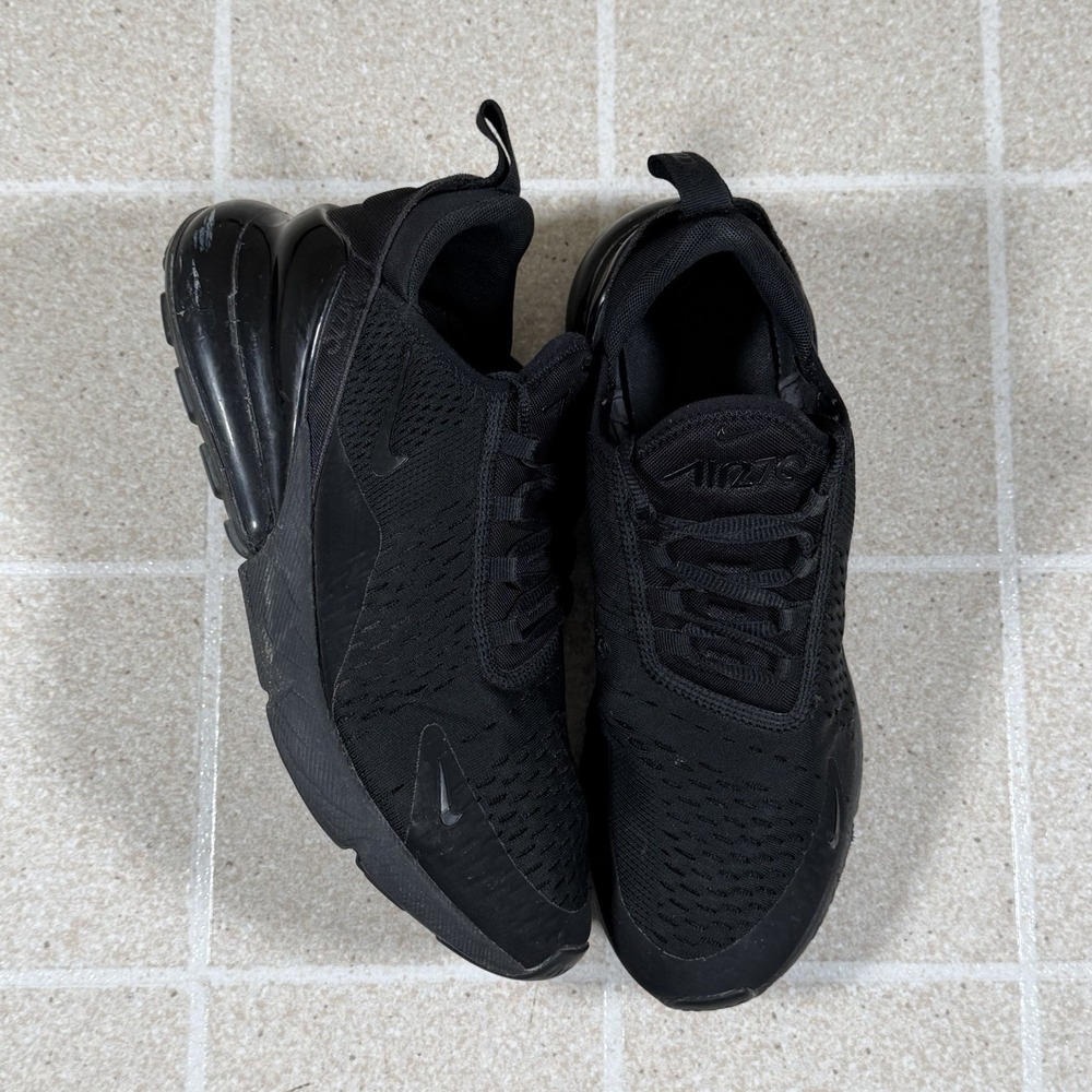 Nike Air Max 270 Shoes Womens Size 10.5 Black Mesh Running Sneakers AH6789-006